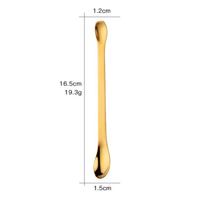 1 vnt 304 nerūdijančio plieno daugiafunkcis šaukštas 8 spalvų kavos maišymo šaukštas Gražus dvigalvis medicinos šaukštas stalo reikmenys