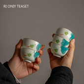 1 tk Hiina keraamiline teetass Master Käsitsi valmistatud teekauss Käsitsi maalitud Lotus Fish portselanist teetass Majapidamiste teekomplekt reisitass 50 ml