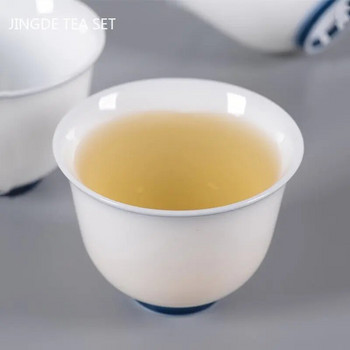 Китайски керамични чаши за чай Преносима малка купа за чай Бяла порцеланова чаша за чай Традиционен сервиз за чай Аксесоари Домакински съдове и прибори