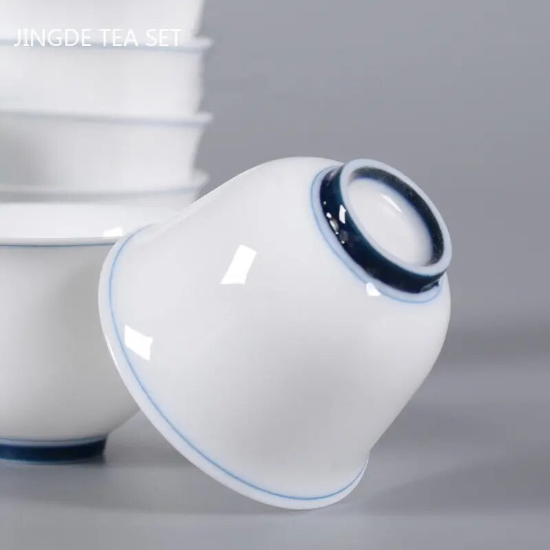 Kineske keramičke šalice za čaj Prijenosna mala zdjelica za čaj Bijela porculanska šalica za čaj Tradicionalni set za čaj Dodaci Posuđe za piće