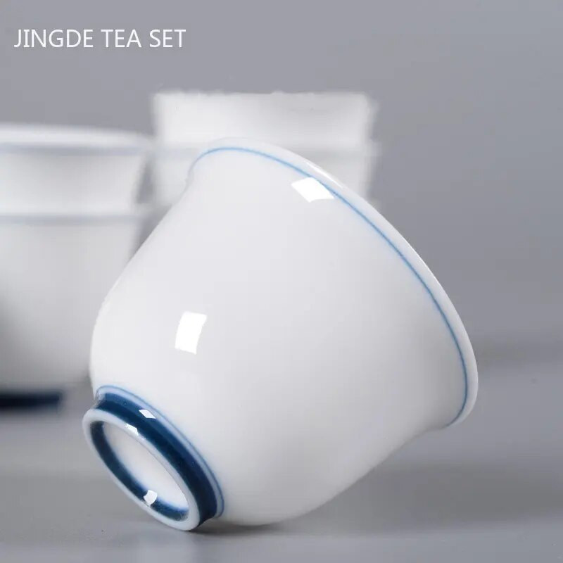 Kineske keramičke šalice za čaj Prijenosna mala zdjelica za čaj Bijela porculanska šalica za čaj Tradicionalni set za čaj Dodaci Posuđe za piće