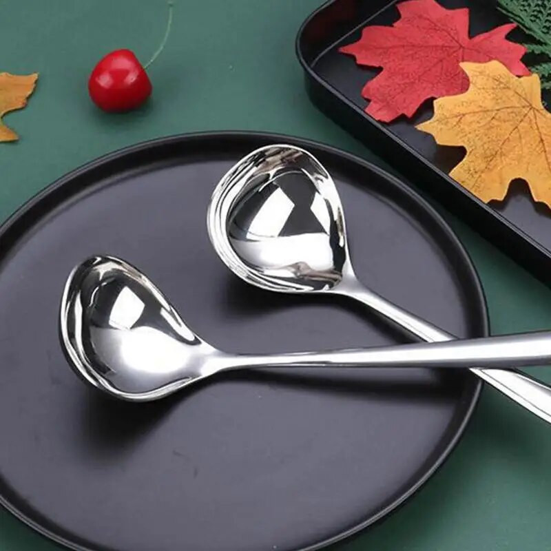 Roostevabast terasest lusikas, pika varrega supilusikakesed kuuma poti supi kulp Rameni nuudlid Kulp Köögilauanõud Toiduvalmistamisnõud