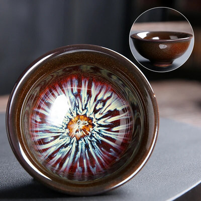 Ceașcă de ceai cu glazură crăpată cu glazură de gheață de uz casnic, ceașcă de ceai portabilă minunată, pentru ceremonie de ceai chinezească, bol personalizat pentru ceai