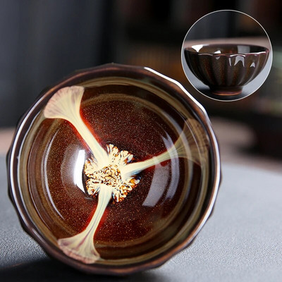 Ceașcă de ceai cu glazură crăpată cu glazură de gheață de uz casnic, ceașcă de ceai portabilă minunată, pentru ceremonie de ceai chinezească, bol personalizat pentru ceai