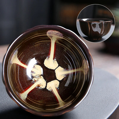 Ceașcă de ceai cu glazură crăpată cu glazură de gheață de uz casnic, ceașcă de ceai portabilă minunată, pentru ceremonie de ceai chinezească, bol personalizat pentru ceai