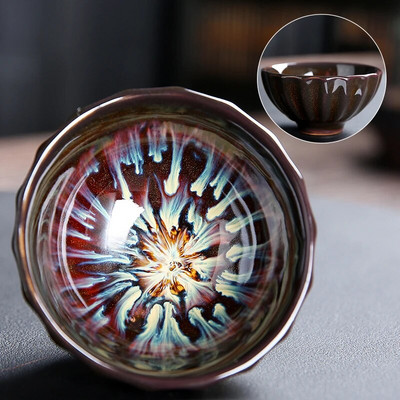 Ceașcă de ceai cu glazură crăpată cu glazură de gheață de uz casnic, ceașcă de ceai portabilă minunată, pentru ceremonie de ceai chinezească, bol personalizat pentru ceai