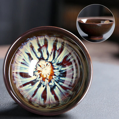 Ceașcă de ceai cu glazură crăpată cu glazură de gheață de uz casnic, ceașcă de ceai portabilă minunată, pentru ceremonie de ceai chinezească, bol personalizat pentru ceai