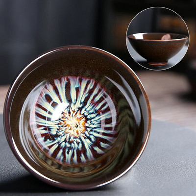 Ceașcă de ceai cu glazură crăpată cu glazură de gheață de uz casnic, ceașcă de ceai portabilă minunată, pentru ceremonie de ceai chinezească, bol personalizat pentru ceai