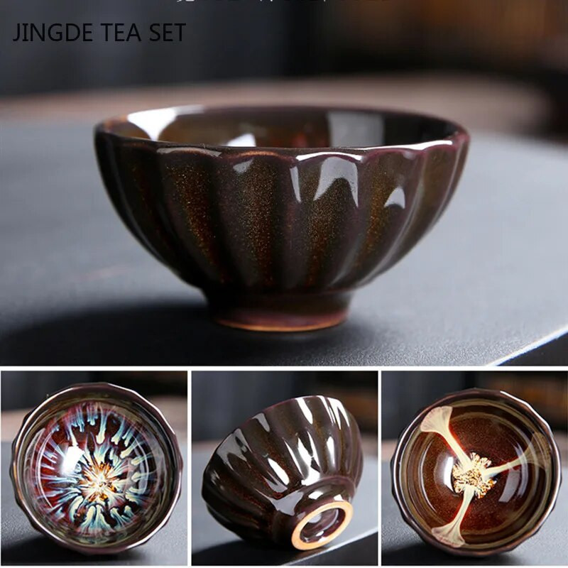 Ceașcă de ceai cu glazură crăpată cu glazură de gheață de uz casnic, ceașcă de ceai portabilă minunată, pentru ceremonie de ceai chinezească, bol personalizat pentru ceai