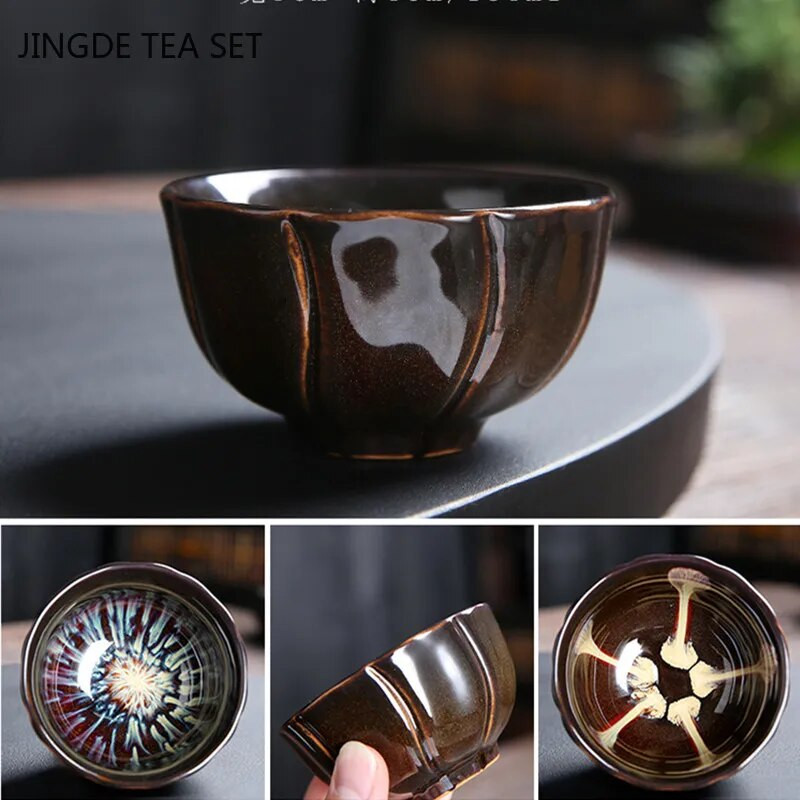 Ceașcă de ceai cu glazură crăpată cu glazură de gheață de uz casnic, ceașcă de ceai portabilă minunată, pentru ceremonie de ceai chinezească, bol personalizat pentru ceai