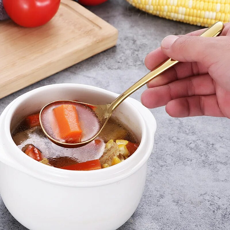 Žlica od 304 nehrđajućeg čelika s dugom drškom Žlice za vrući lonac Kutlača za juhu Ramen rezanci Lopatica Kuhinjsko posuđe Pribor za kuhanje