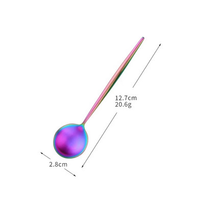 Šarene portugalske žličice za čaj Posuđe od nehrđajućeg čelika 304 Pribor za jelo Unikatna zlatna mala žličica za desert Srebrna mini žlica za kavu
