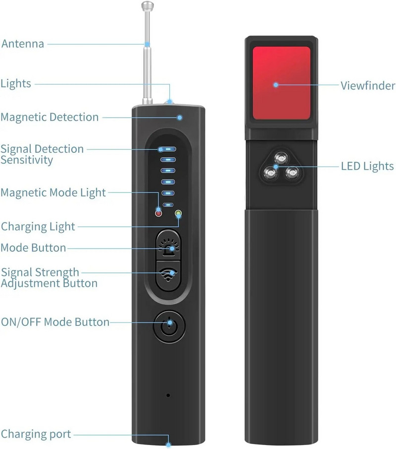 Spiooni vidina detektor varjatud kaamera Espion nähtamatu RF juhtmevaba signaali skanner GPS jälgija turvakaitse infrapunaotsija