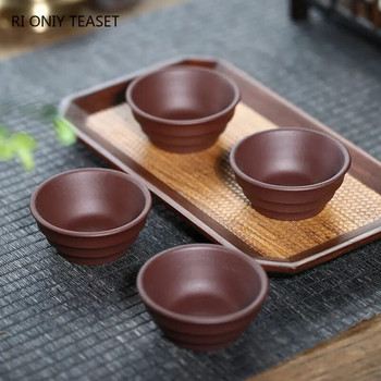 2 τμχ/σετ Yixing Handmade Raw Ore Purple Clay Boutique Tea Bowl Master Cup Αξεσουάρ Κινέζικο Αυθεντικό Σετ Τσαγιού 40ml