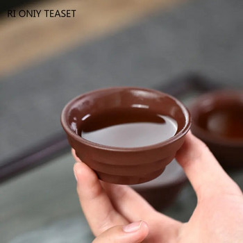 2 бр./компл. Yixing, ръчно изработена сурова руда, лилава глина, чаша за чай, бутикова чаша за чай Master Cup, автентичен китайски аксесоари за сервиз за чай, 40 ml