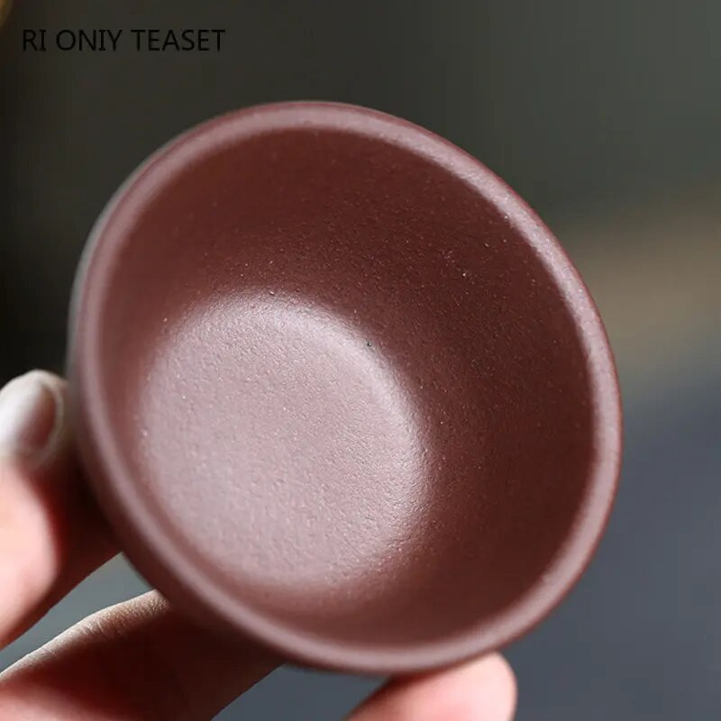 2 vnt./rinkinys Yixing rankų darbo neapdorotos rūdos purpurinio molio arbatos puodelis Boutique arbatos dubuo Master Cup kiniškos autentiškos arbatos rinkinio priedai 40 ml