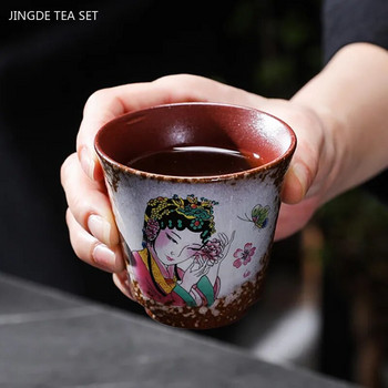 110/120ml Vintage Εξαιρετικά Κεραμικά Φλιτζάνια Τσαγιού Ζωγραφισμένα στο χέρι Πορσελάνινα Master Cup Παραδοσιακά προσαρμοσμένα φλιτζάνια τσαγιού κινέζικα αξεσουάρ τσαγιού