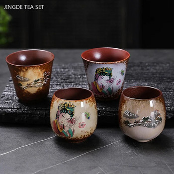 110/120 мл ретро изящни керамични чаши за чай Ръчно рисувани порцеланови майсторски чаши Традиционна персонализирана чаша за чай Аксесоари за китайски чай