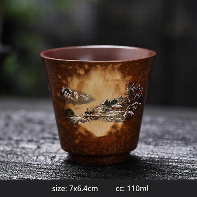 110/120 ml Vintage peen keraamilised teetassid Käsitsi maalitud portselanist meistertass Traditsiooniline kohandatud teetass Hiina tee tarvikud