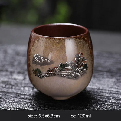 110/120 ml Vintage peen keraamilised teetassid Käsitsi maalitud portselanist meistertass Traditsiooniline kohandatud teetass Hiina tee tarvikud