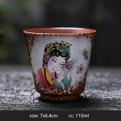 110/120 ml Vintage peen keraamilised teetassid Käsitsi maalitud portselanist meistertass Traditsiooniline kohandatud teetass Hiina tee tarvikud