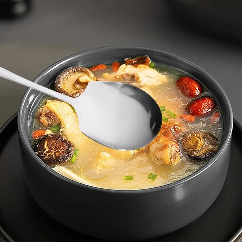 2/1 kom velike žlice od nehrđajućeg čelika s dugom drškom žlice za juhu okrugle lopatice za večeru desert vrući lonac cjedilo kuhinjsko posuđe