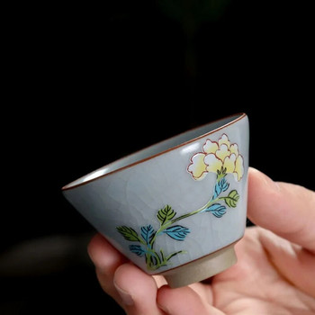 60 ml Boutique Teaset Master Teacup Portable Personal Single Cup Chinese Ru Kiln Opening Ceramic Teacup Чаша за кафе Малка купа за чай