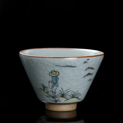 60 ml Boutique Teaset Master arbatos puodelis Nešiojamas asmeninis vienas puodelis Kinų krosnies atidarymo keraminis arbatos puodelis Kavos puodelis Mažas arbatos dubenėlis