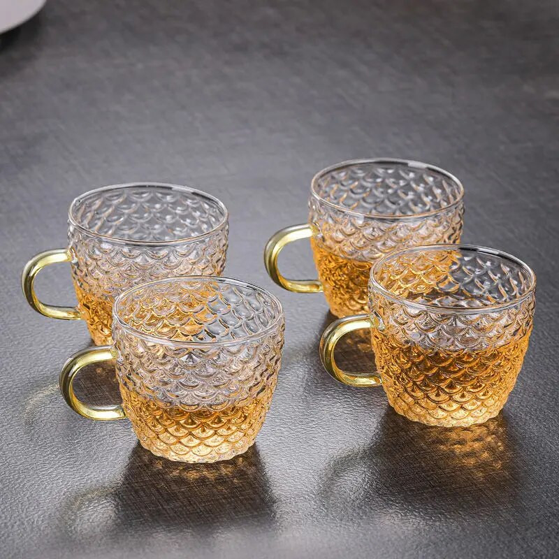 100 ml Staklene šalice za čaj Male šalice Kućni stakleni set za čaj Set šalica za kavu Čaj za vodu Tanjurić Odrezak Posuda za sok Dekor za stol Šalica za čaj