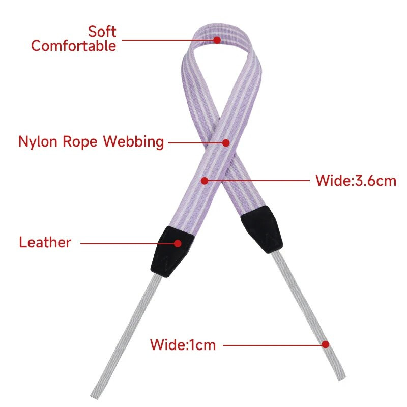 Gisergar Primjenjivi Canon remen za nošenje na ramenu Fuji Slr Halter Sony fotoaparat bez zrcala Nikon remen za polaroid fotoaparat Pink Purpur