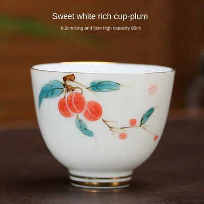 Kiniškas keramikinis arbatos puodelis rankomis dažytas gėlių raštas Boutique arbatos dubuo Meditacijos arbatos puodelis Buitinis porcelianinis arbatos rinkinio priedai
