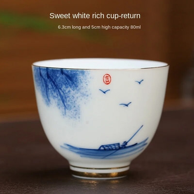 Kiniškas keramikinis arbatos puodelis rankomis dažytas gėlių raštas Boutique arbatos dubuo Meditacijos arbatos puodelis Buitinis porcelianinis arbatos rinkinio priedai