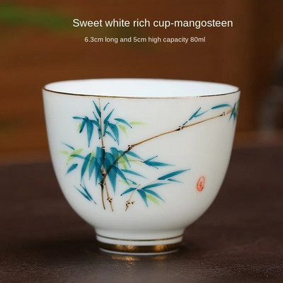 Kiniškas keramikinis arbatos puodelis rankomis dažytas gėlių raštas Boutique arbatos dubuo Meditacijos arbatos puodelis Buitinis porcelianinis arbatos rinkinio priedai