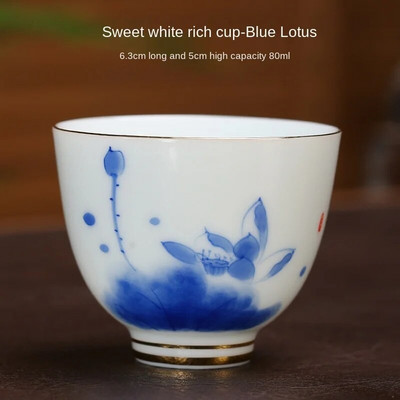 Kiniškas keramikinis arbatos puodelis rankomis dažytas gėlių raštas Boutique arbatos dubuo Meditacijos arbatos puodelis Buitinis porcelianinis arbatos rinkinio priedai