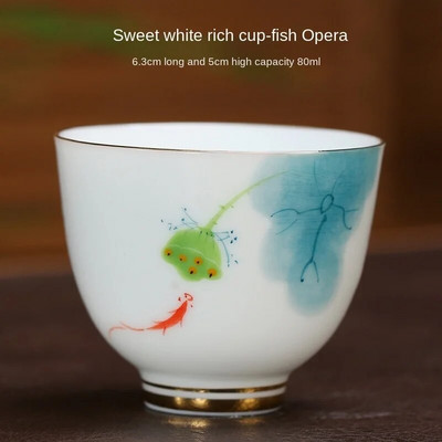 Kiniškas keramikinis arbatos puodelis rankomis dažytas gėlių raštas Boutique arbatos dubuo Meditacijos arbatos puodelis Buitinis porcelianinis arbatos rinkinio priedai