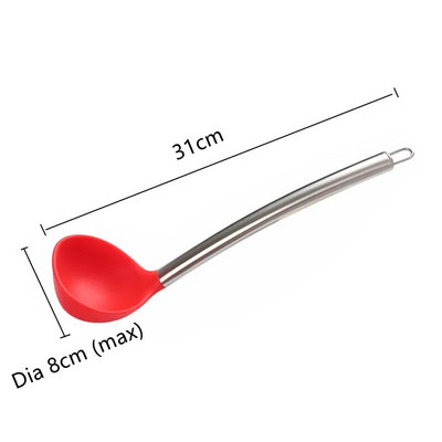 Žlica za salatu Žlica za juhu Cjedilo Kuhinjski dodaci Posuđe za kuhanje Kuhinjski gadget Silikon za hranu Ručka od nehrđajućeg čelika