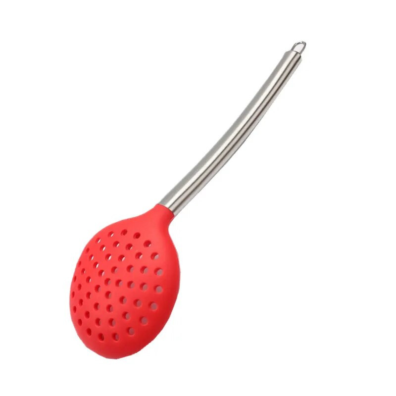 Žlica za salatu Žlica za juhu Cjedilo Kuhinjski dodaci Posuđe za kuhanje Kuhinjski gadget Silikon za hranu Ručka od nehrđajućeg čelika