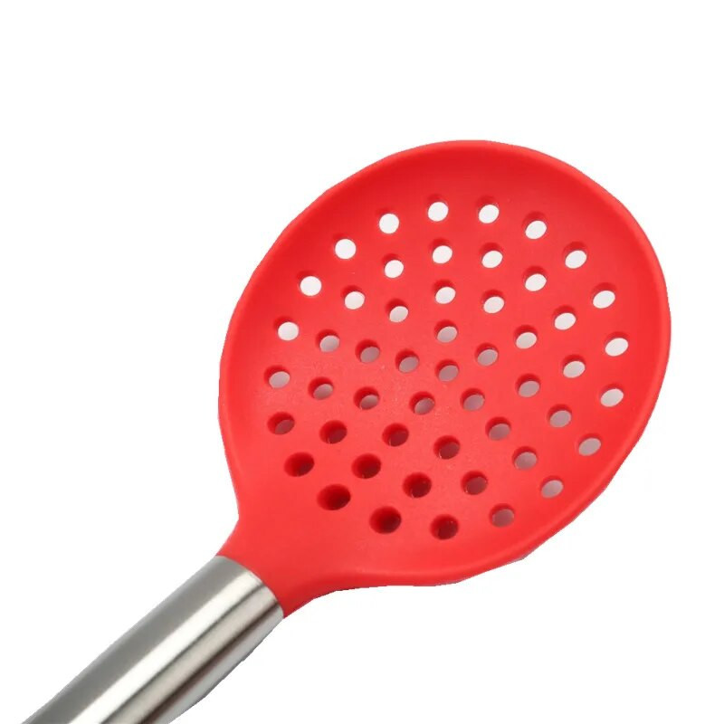 Žlica za salatu Žlica za juhu Cjedilo Kuhinjski dodaci Posuđe za kuhanje Kuhinjski gadget Silikon za hranu Ručka od nehrđajućeg čelika