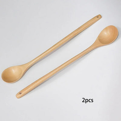 2kom drvene žlice za miješanje za jelo kave Miješanje deserta čaja Demitasse japanski stil Žlica za juhu za džem Kuhinjsko posuđe