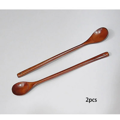 2kom drvene žlice za miješanje za jelo kave Miješanje deserta čaja Demitasse japanski stil Žlica za juhu za džem Kuhinjsko posuđe