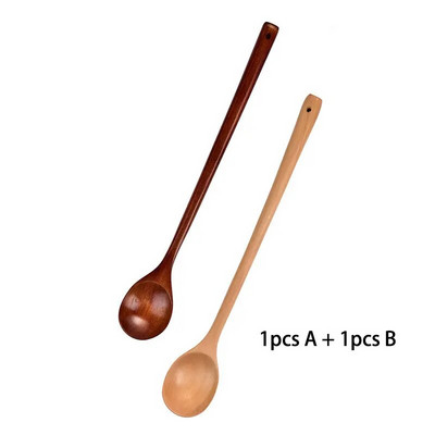 2kom drvene žlice za miješanje za jelo kave Miješanje deserta čaja Demitasse japanski stil Žlica za juhu za džem Kuhinjsko posuđe