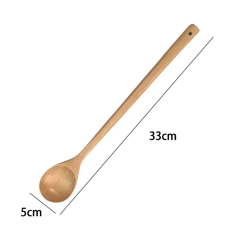 2kom drvene žlice za miješanje za jelo kave Miješanje deserta čaja Demitasse japanski stil Žlica za juhu za džem Kuhinjsko posuđe