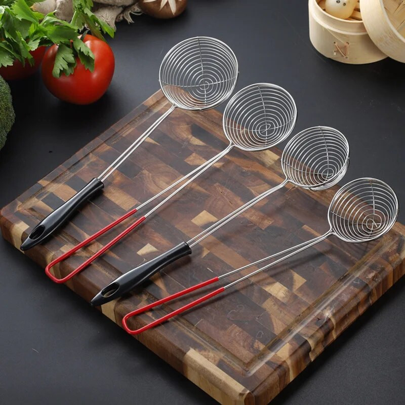 Kuhinjska dugačka drška, šuplje cjedilo od nehrđajućeg čelika, novi stil, filtar za kuhanje bjelanjka, filtar za pržene krumpiriće, cjedilo, alati za kuhanje