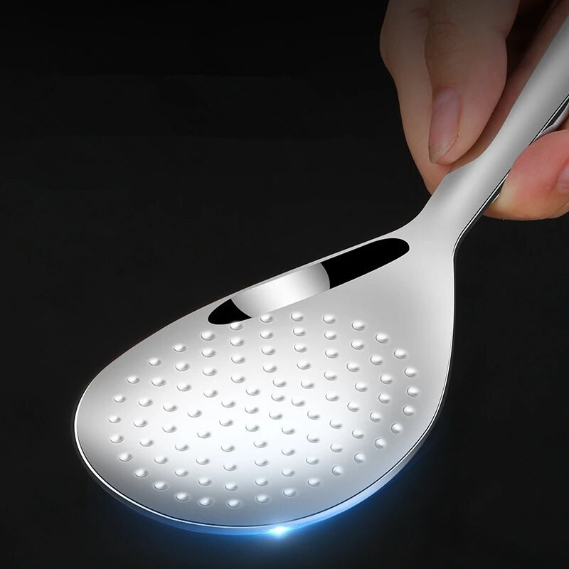 Neljepljiva žlica za rižu od nehrđajućeg čelika, zadebljana lopata za rižu, otporna na visoke temperature, povećana javna žlica, kuhinjski pribor