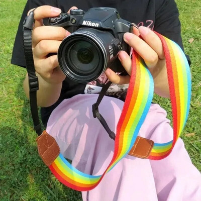 1 бр. Колан за каишка за фотоапарат Регулируема ретро каишка за фотоапарат през рамо Колан за врата за Sony Nikon SLR DSLR фотоапарат Универсални аксесоари