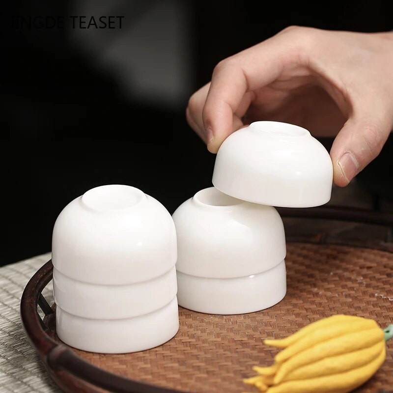 2db/tétel Suet Jade Kerámia teáscsésze Irodai tea ivótál teástál Kínai fehér porcelán teáskészlet Kiegészítők egypohár italos edények
