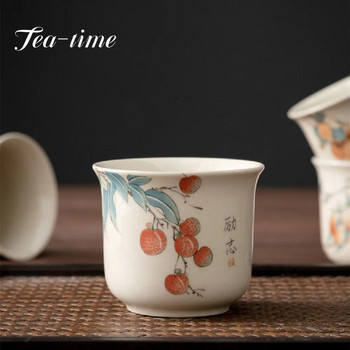 50/70ml Κεραμικό φλιτζάνι τσαγιού φυτικής στάχτης ιαπωνικού στυλ Teaware Σετ τσαγιού Kung Fu Φλιτζάνι πορσελάνη Δημιουργικό Χειροποίητο Master Cup Home