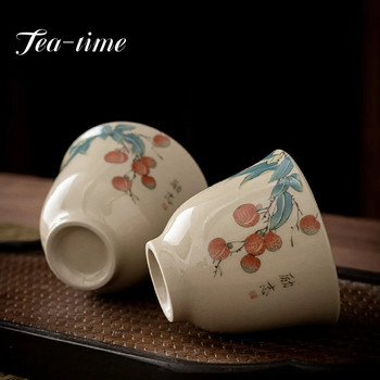 50/70ml Κεραμικό φλιτζάνι τσαγιού φυτικής στάχτης ιαπωνικού στυλ Teaware Σετ τσαγιού Kung Fu Φλιτζάνι πορσελάνη Δημιουργικό Χειροποίητο Master Cup Home