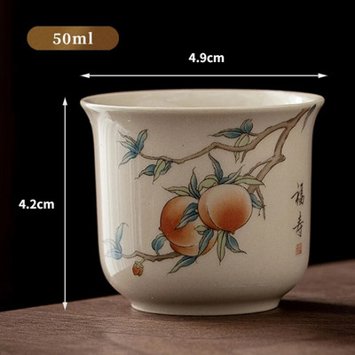 50/70 ml ceașcă de ceai din ceramică din ceramică din plantă, în stil japonez, set de ceai Kung Fu, ceașcă de porțelan, ceașcă de ceai creativă, realizată manual, acasă