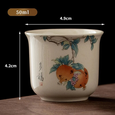 50/70 ml ceașcă de ceai din ceramică din ceramică din plantă, în stil japonez, set de ceai Kung Fu, ceașcă de porțelan, ceașcă de ceai creativă, realizată manual, acasă